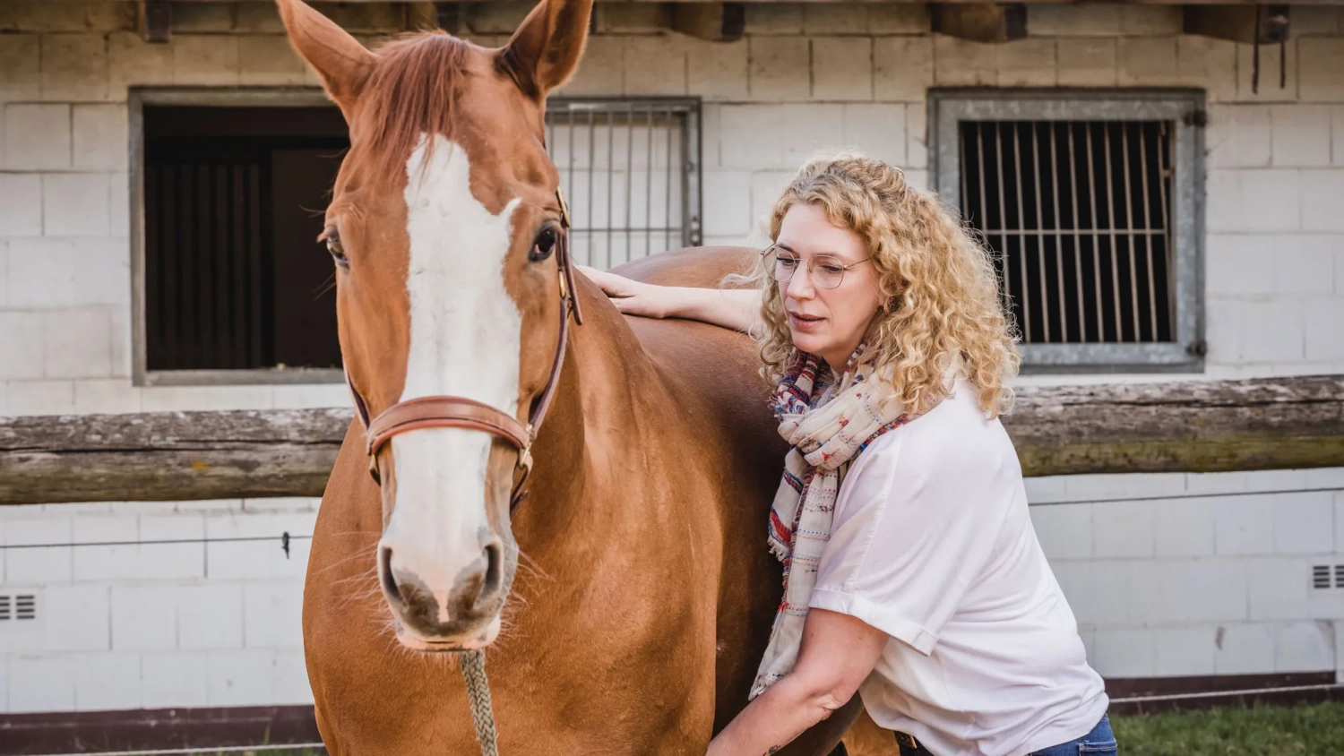 Wiebke Müller mit Pferd von Visionäre Pferdeosteopathie