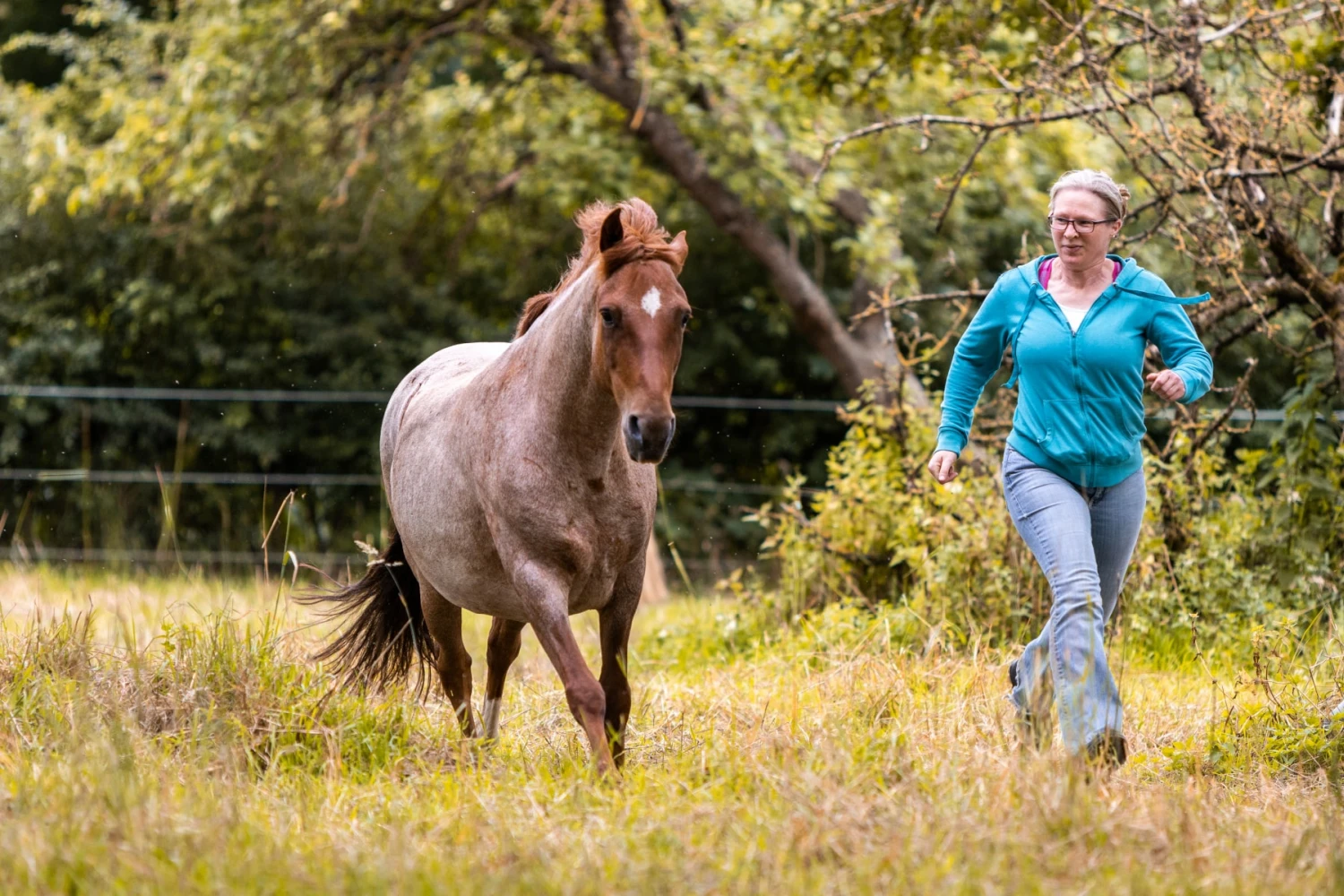 Vicky Hollerbaum mit Pferd von Visionäre Pferdeosteopathie