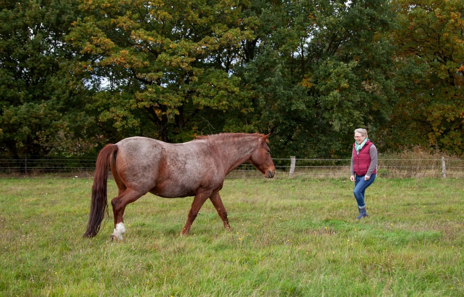 Vicky Hollerbaum mit Pferd von Visionäre Pferdeosteopathie